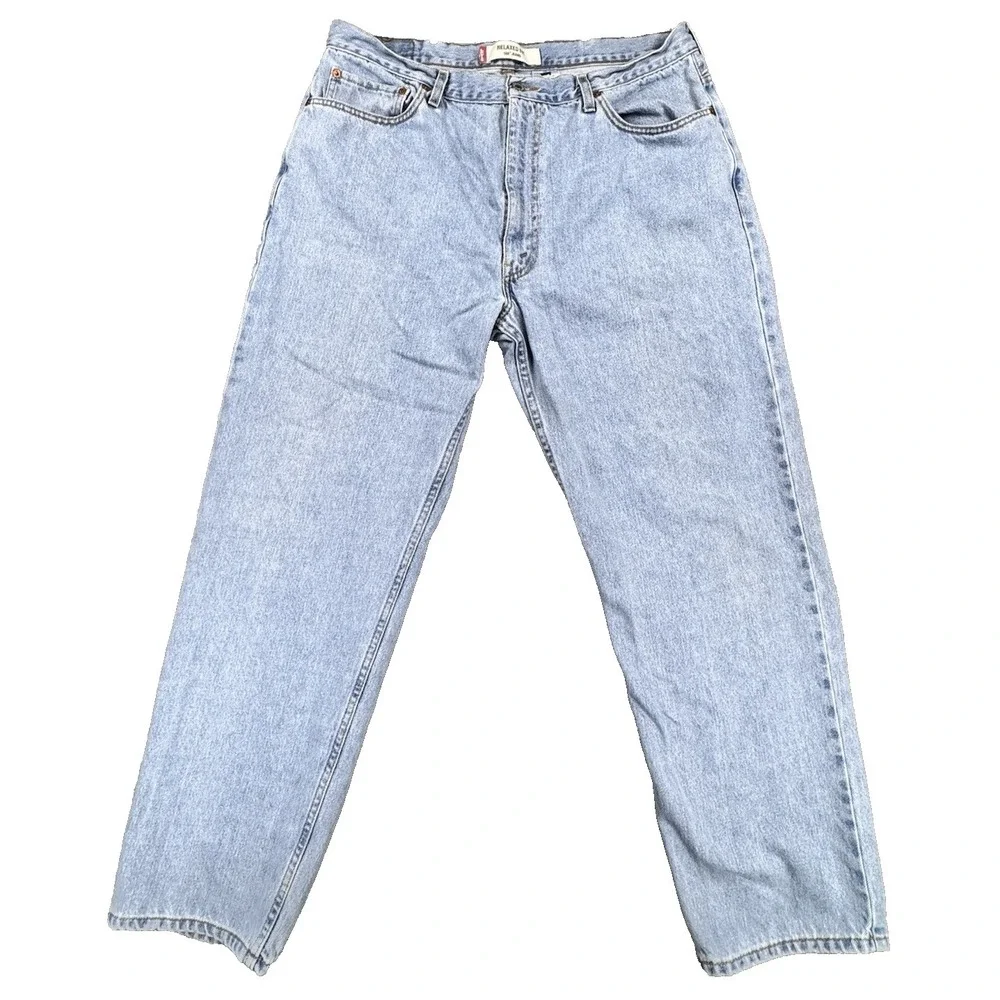 Levis 550 Relaxed Fit Blue Denim Jeans Mens 40 x 32 Straight Leg Mid Rise